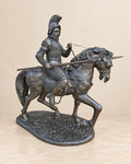 Mounted Warrior Bronze Sculpture — front view