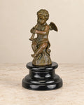 Musical Cherub Bronze Sculpture — front view