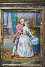 The Waltz, Oil on Copper Signed Lambert — original detail view 6