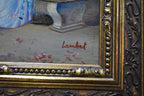 Garden Conversation, Oil on Copper Signed Lambert — original detail view 2