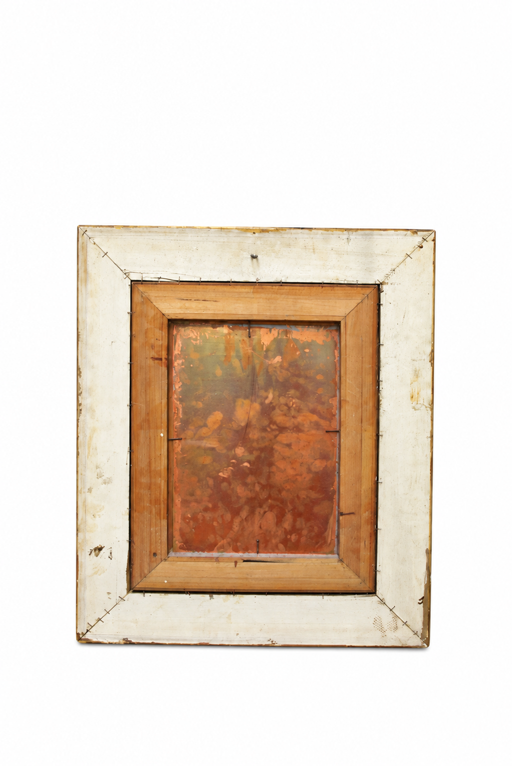 The Jewellery Box, Oil on Copper Signed Lambert — detail on white background