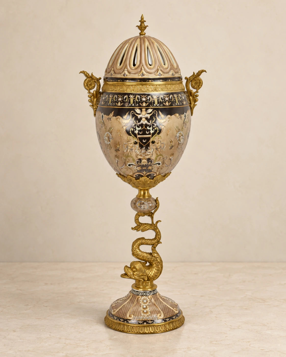 Ornamental Porcelain Egg Urn