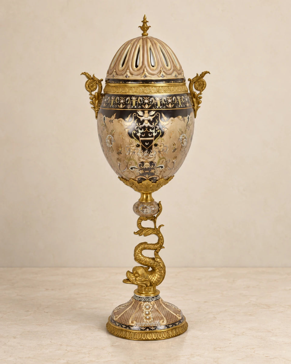 Ornamental Porcelain Egg Urn