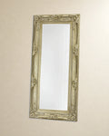 Ornamental Silver-Tone Wall Mirror — 60 × 180 cm