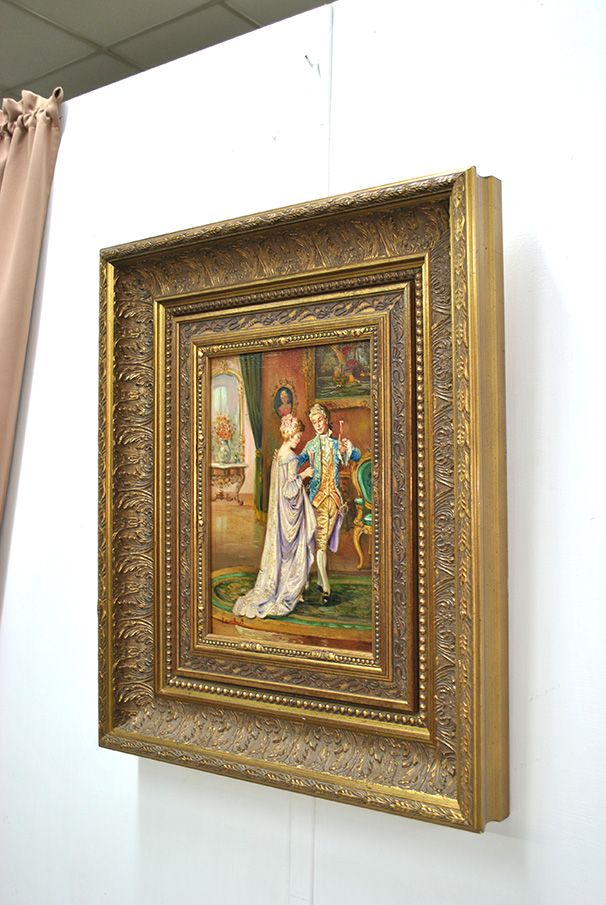 A Salon Toast, Oil on Copper Signed Lambert — main view