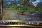 Courting Couple in a Landscape, Oil on Copper Signed Lambert — original detail view 6