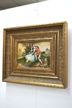 Courting Couple in a Landscape, Oil on Copper Signed Lambert — main view