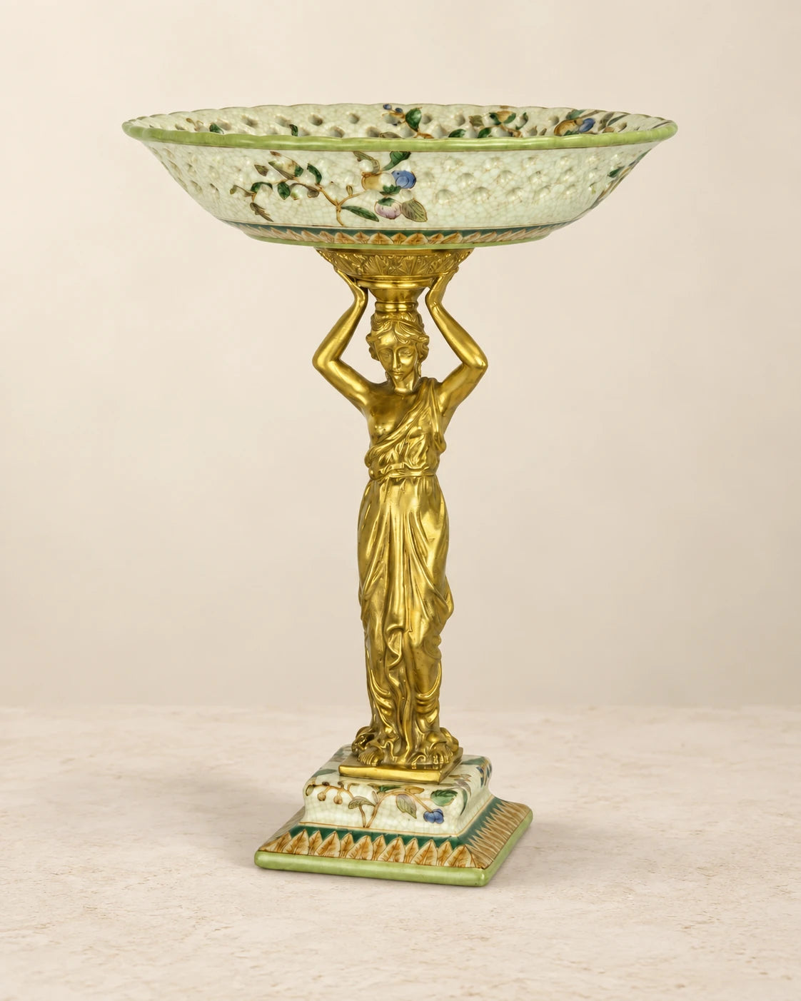 Porcelain Figure Pedestal Bowl