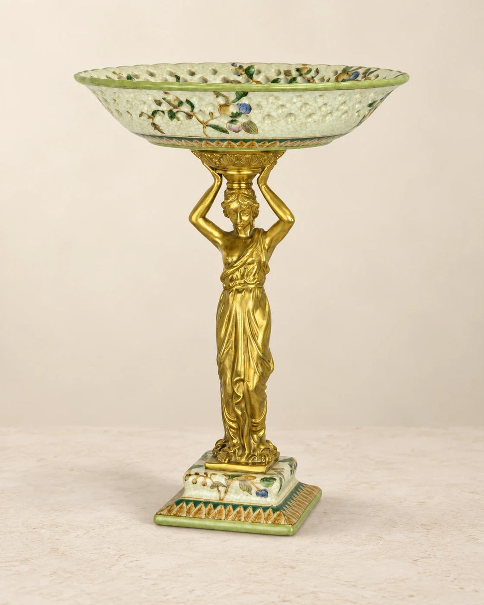 Porcelain Figure Pedestal Bowl