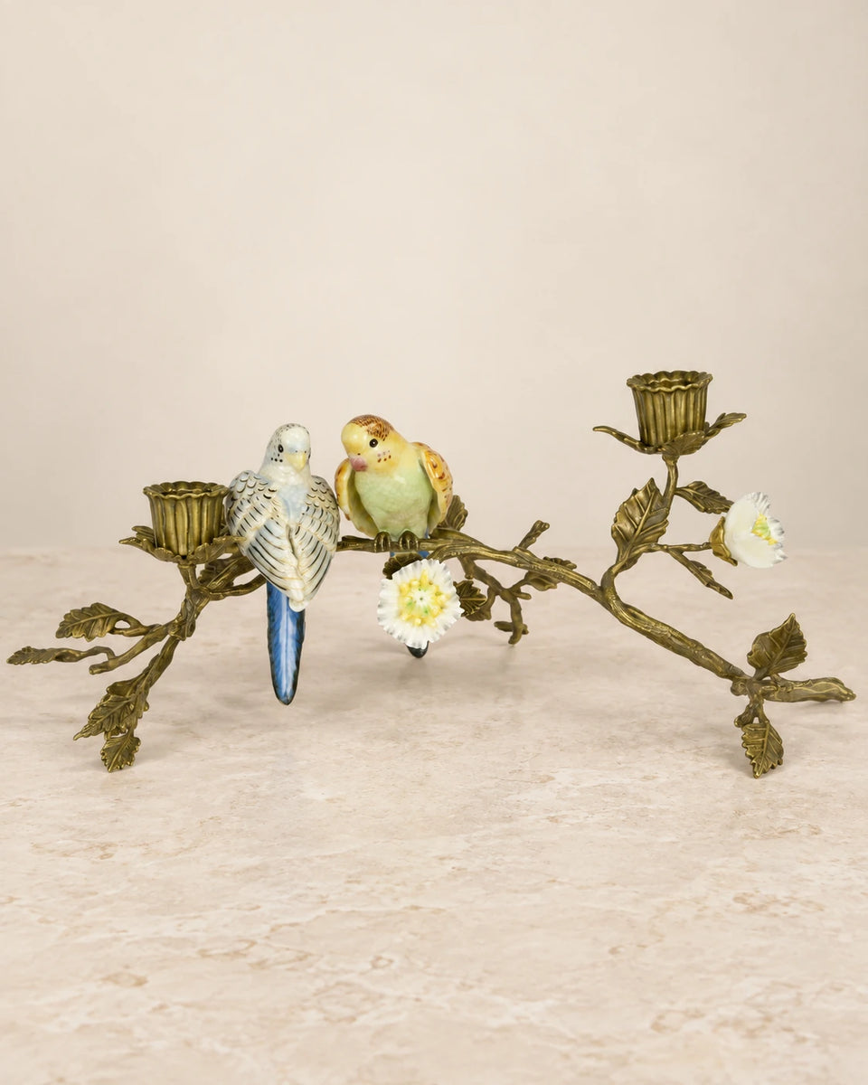Porcelain Songbird Candle Holder