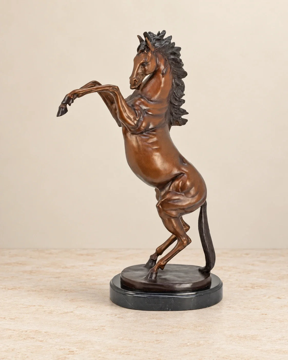 Rearing Horse Bronze Sculpture — Left or Right Facing — primary view against a warm ivory background