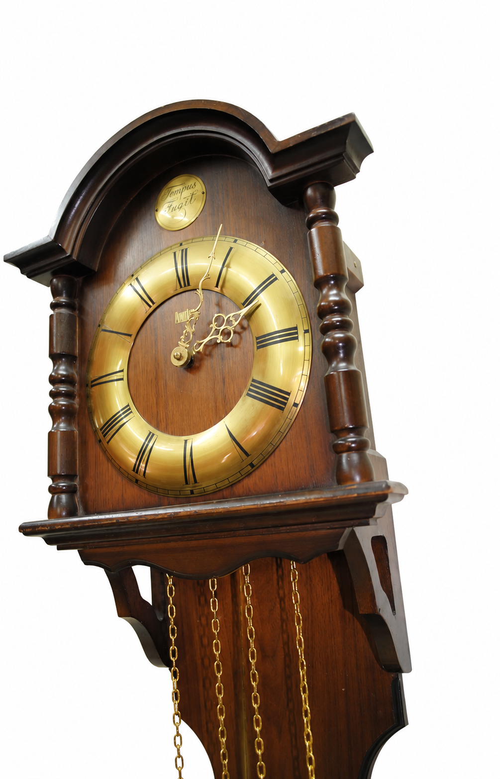Pontina Wooden Wall Clock with Tempus Fugit Dial — detail view 5