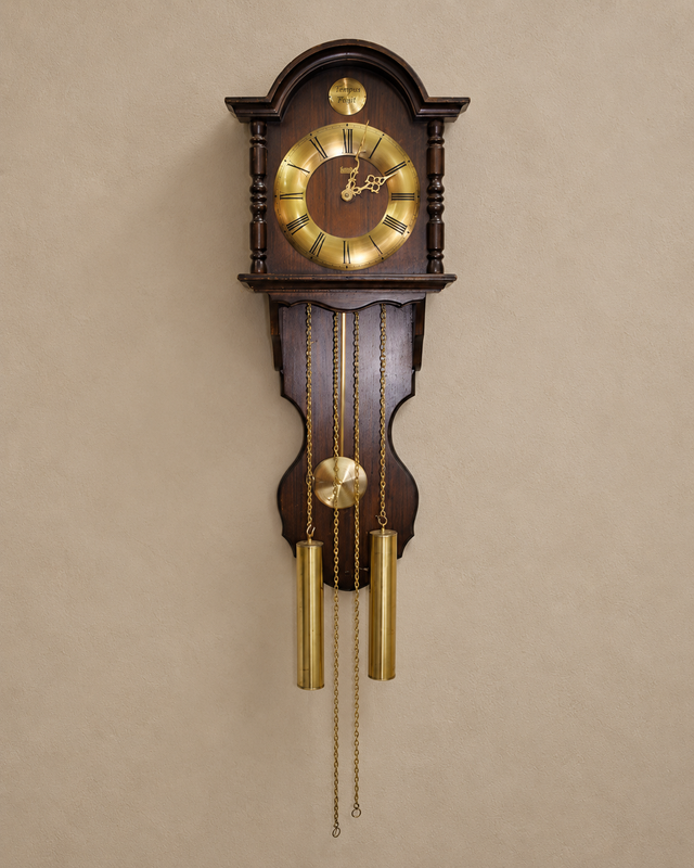 Pontina Wooden Wall Clock with Tempus Fugit Dial