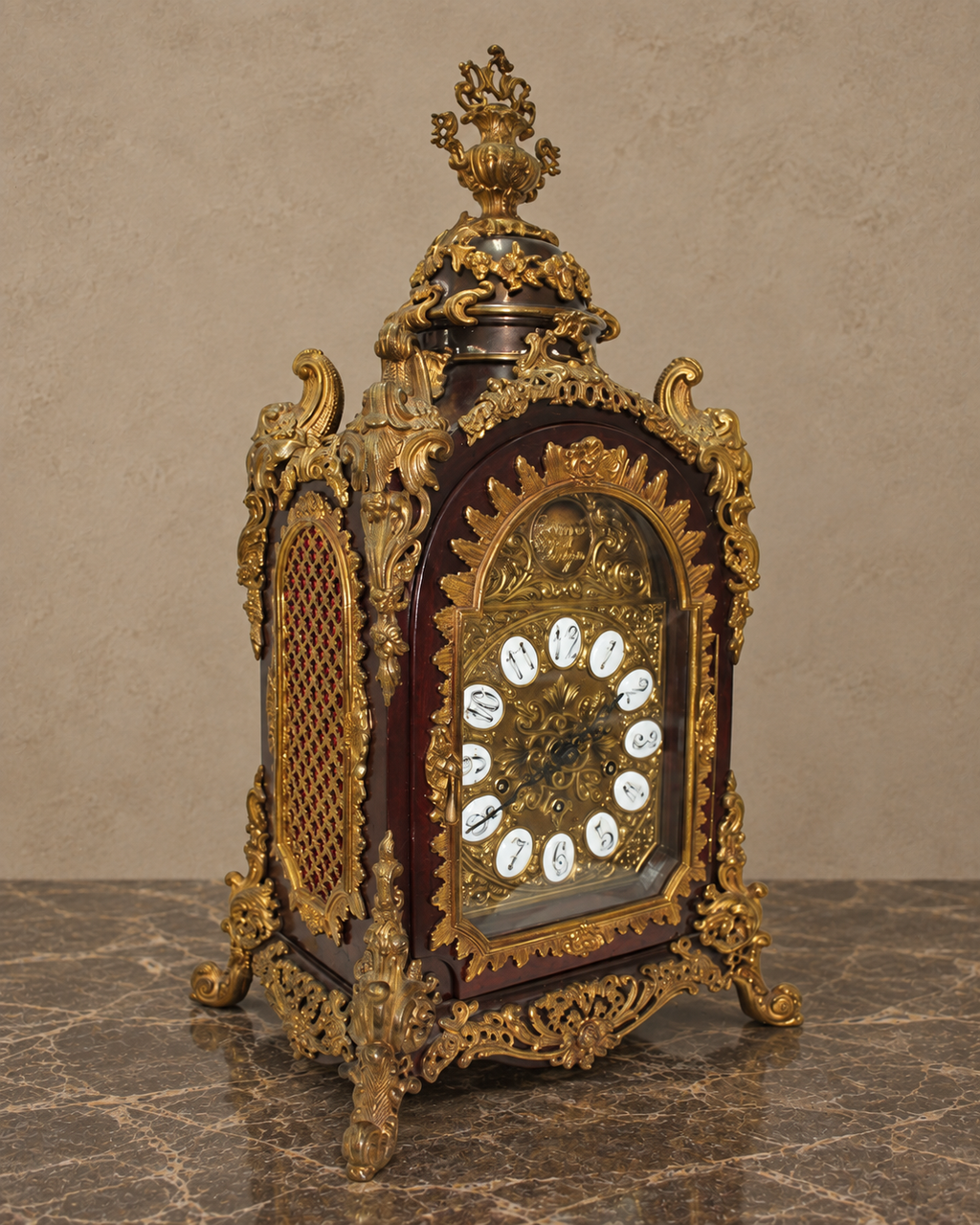 Lafuente Louis XV-Style Wood and Gilt Mantel Clock — main view