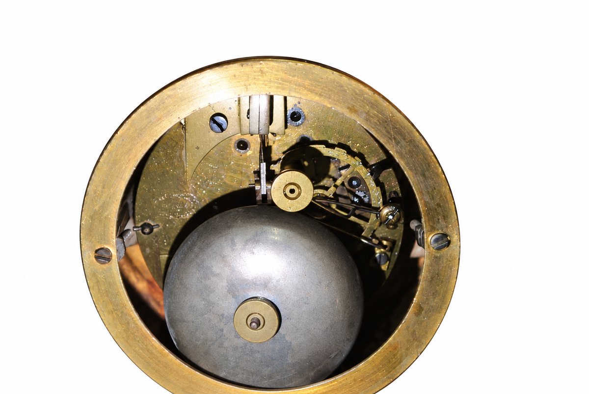 Napoleon-Style Painter Mantel Clock and Candelabra Set — detail view 15