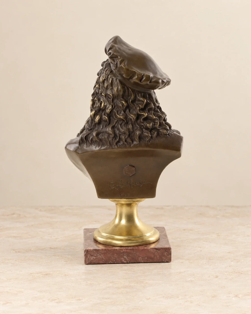 Rembrandt Bronze Bust — reverse view
