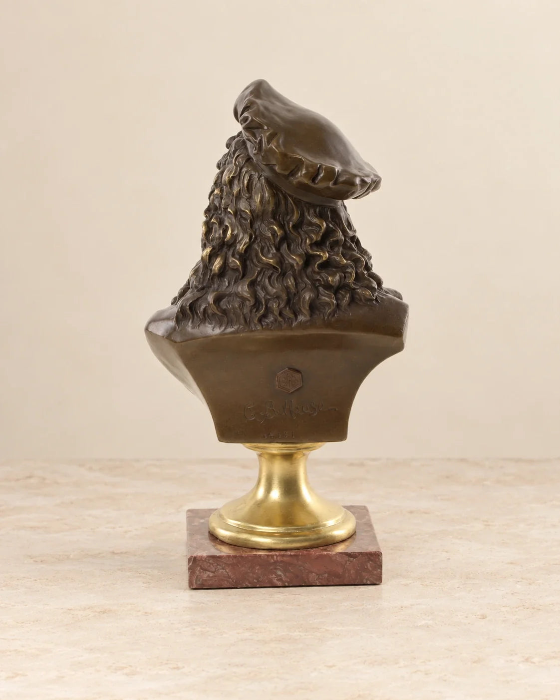 Rembrandt Bronze Bust — reverse view