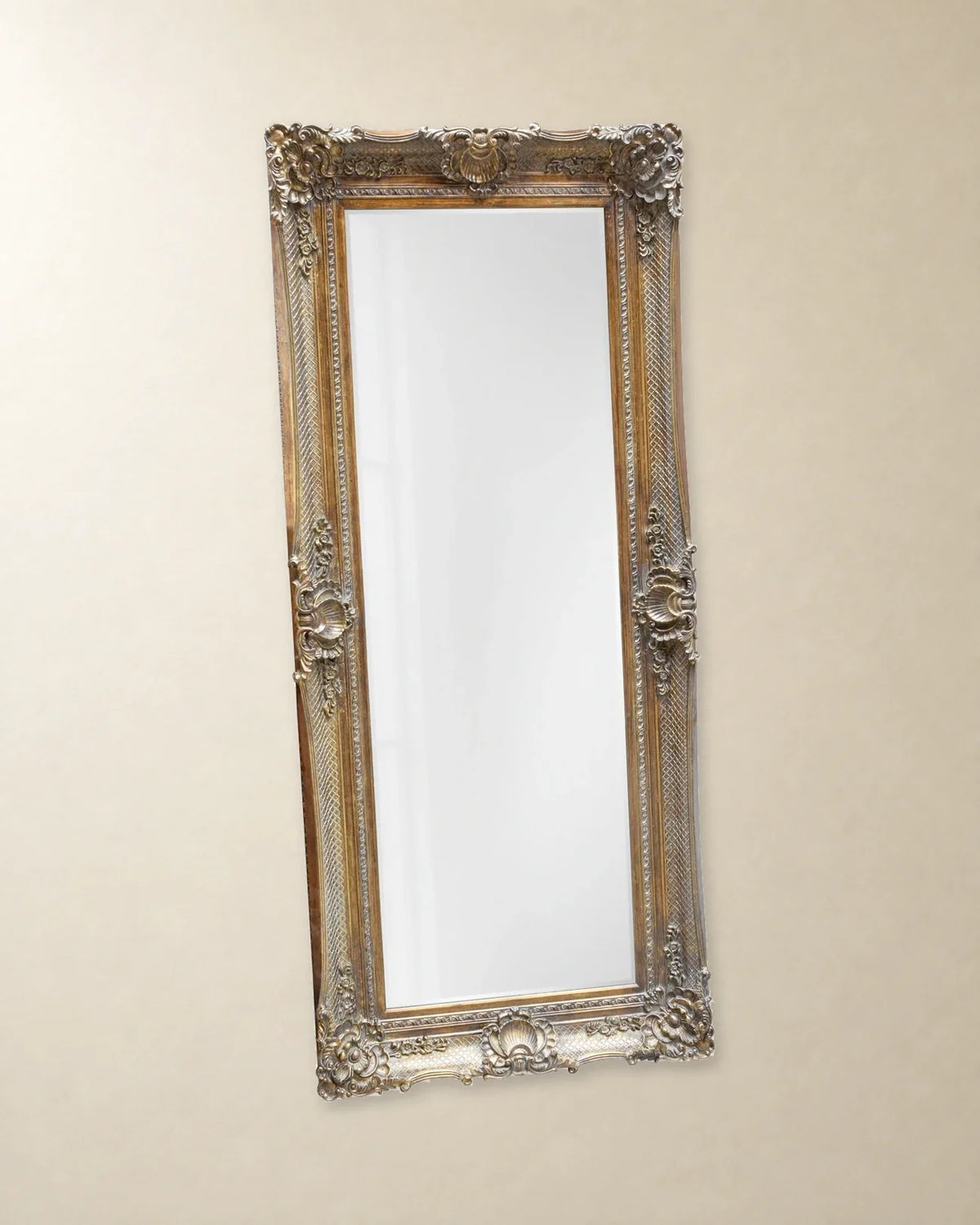 Rocaille Frame Wall Mirror — Brown, 60 × 180 cm