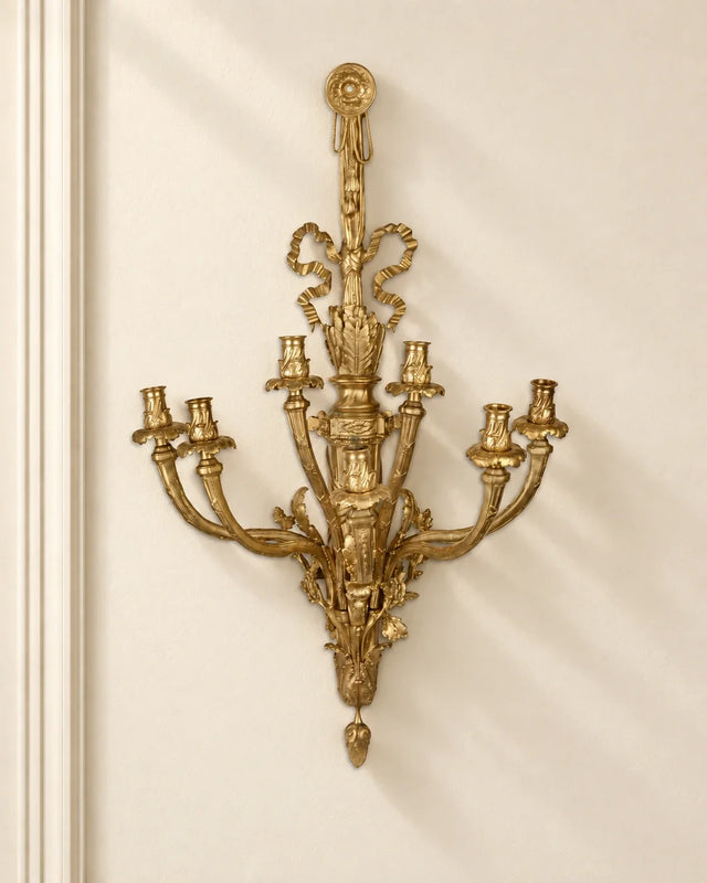 Seven-Light Wall Candle Holder