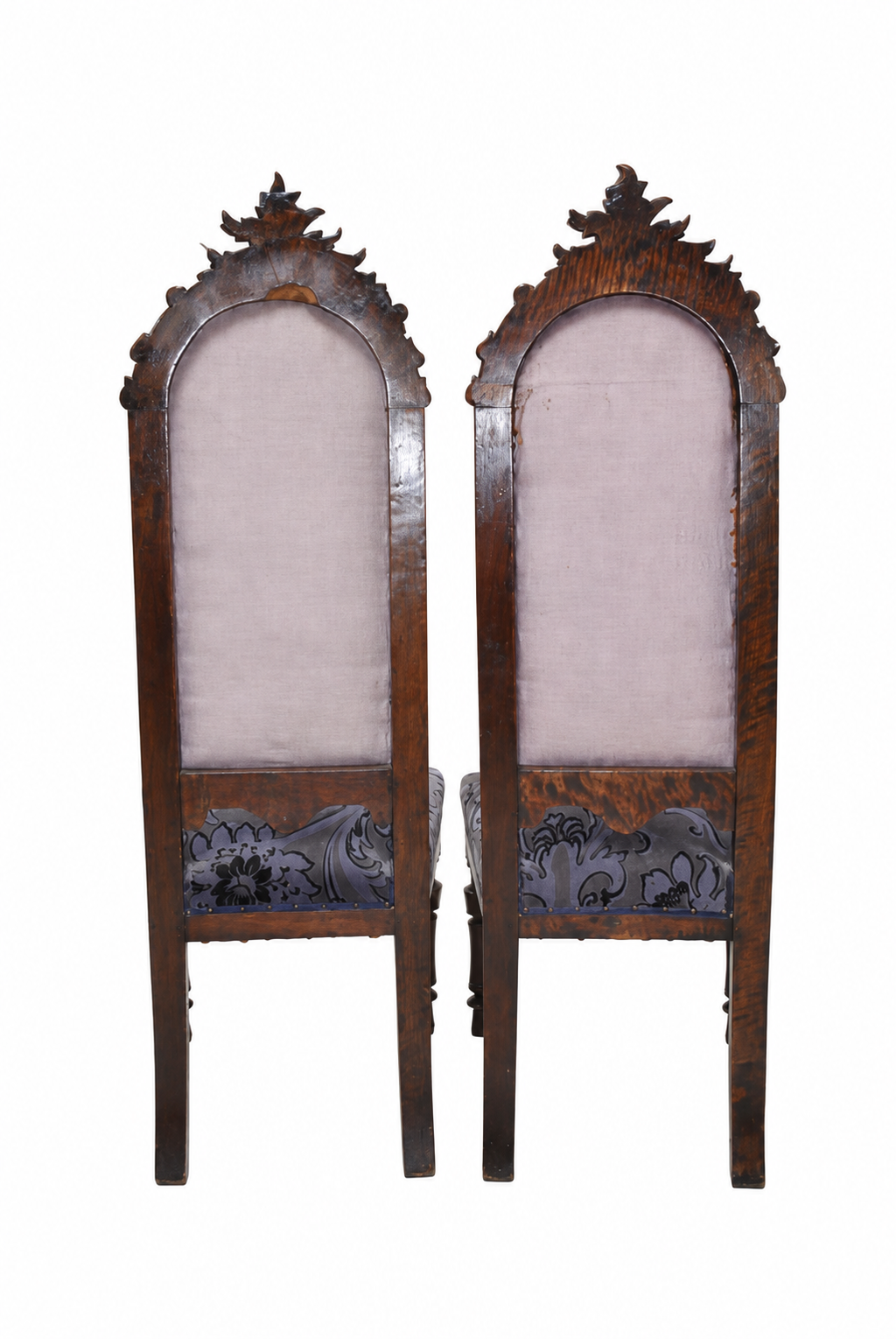Pair of Alfonsine High-Back Damask Chairs — detail view 9