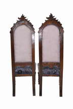 Pair of Alfonsine High-Back Damask Chairs — detail view 9