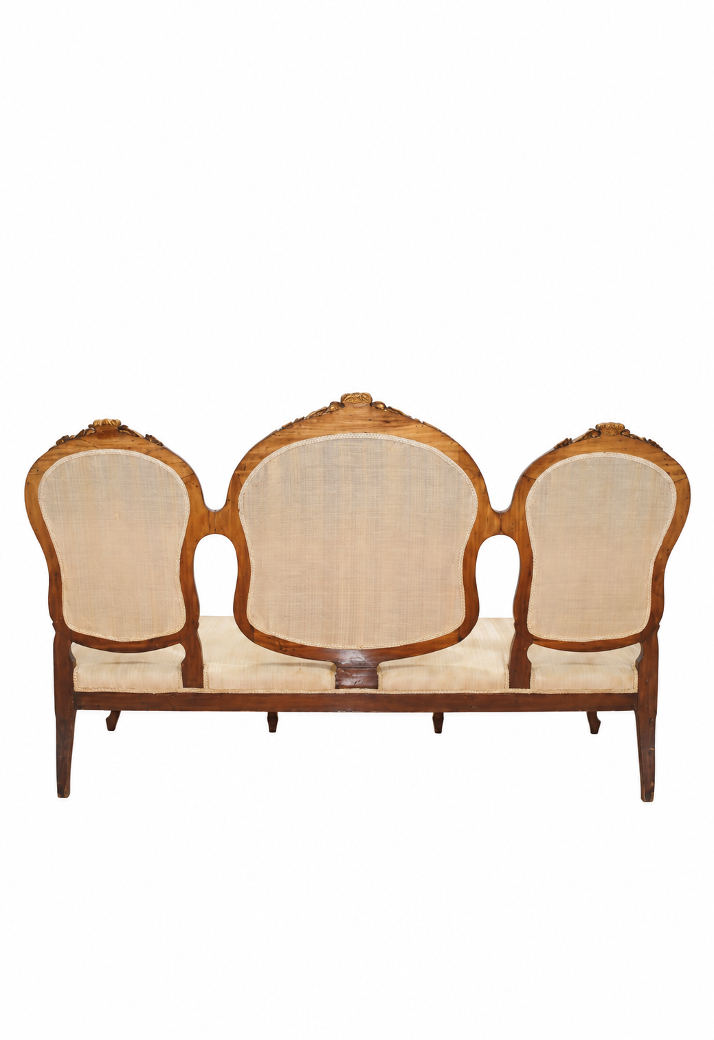 Isabeline Walnut Sofa with Gilt Floral Carving — detail view 12