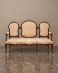 Isabeline Walnut Sofa with Gilt Floral Carving — main view