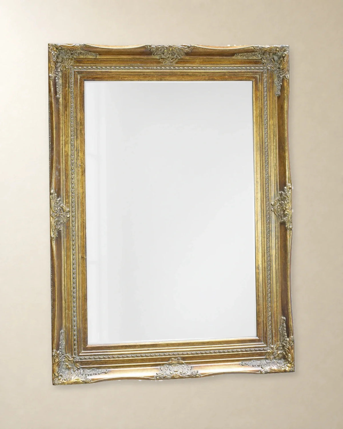 Swept Frame Wall Mirror — Brown, 60 × 90 cm