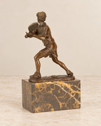 Tennis Player Bronze Sculpture — reverse view