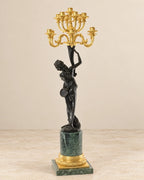 Thirteen-Light Figural Bronze Candelabrum — reverse view