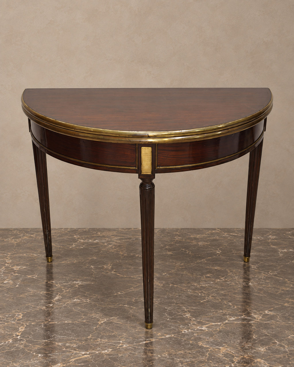 Louis XVI-Style Demi-Lune Folding Games Table — main view