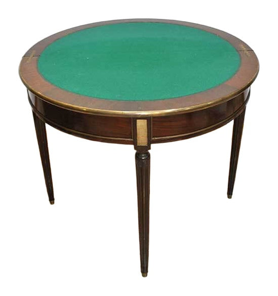 Louis XVI-Style Demi-Lune Folding Games Table — alternative view or condition detail
