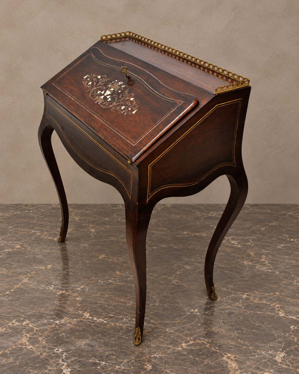 Rosewood Secretaire with Mother-of-Pearl Inlay — main view