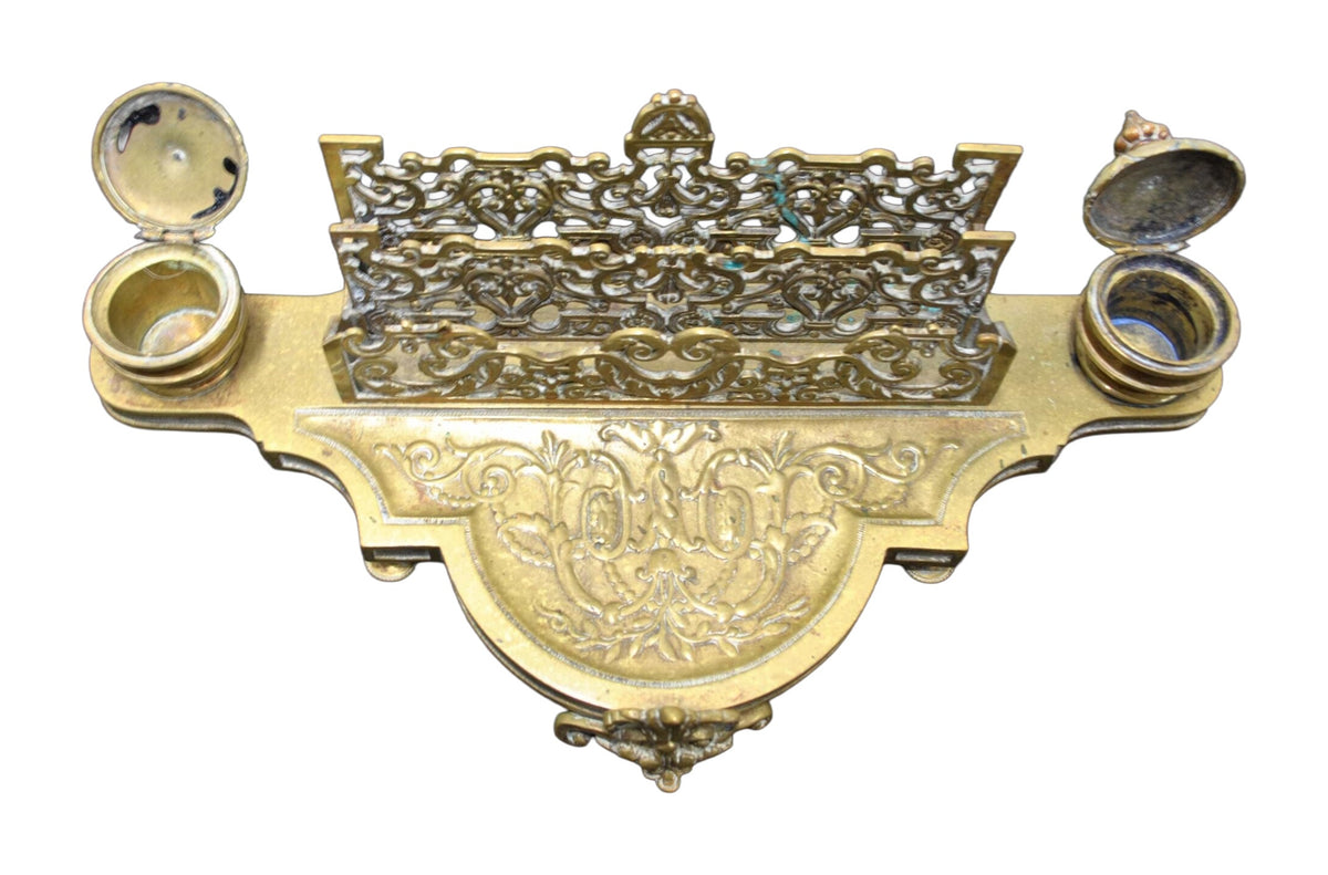 Gilt-Bronze Inkstand with Letter Rack — alternative view or condition detail