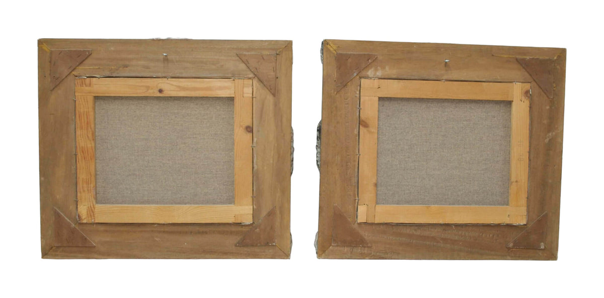 Pair of Romantic Garden Paintings Signed Viguera — alternative view or condition detail