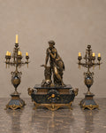 Louis XVI-Style Figural Clock and Candelabra Garniture — main view