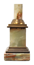 Green Onyx Column Table Lamp with Pleated Shade — alternative view or condition detail