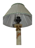 Green Onyx Column Table Lamp with Pleated Shade — alternative view or condition detail
