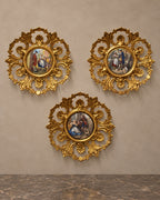 Set of Three Gilt-Bronze and Porcelain Wall Plaques — main view
