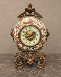 Napoleon III-Style Ceramic and Bronze Mantel Clock — main view