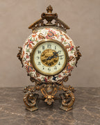 Napoleon III-Style Ceramic and Bronze Mantel Clock — main view