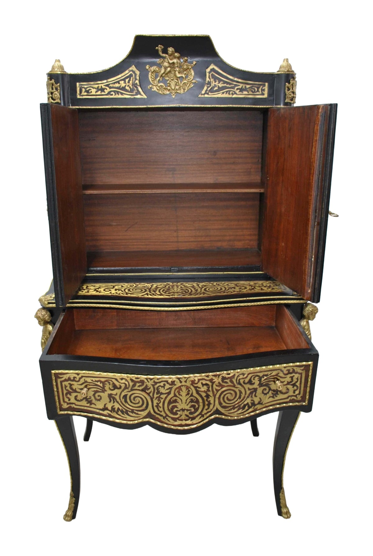 Napoleon III-Style Ebonized Cabinet Desk — alternative view or condition detail