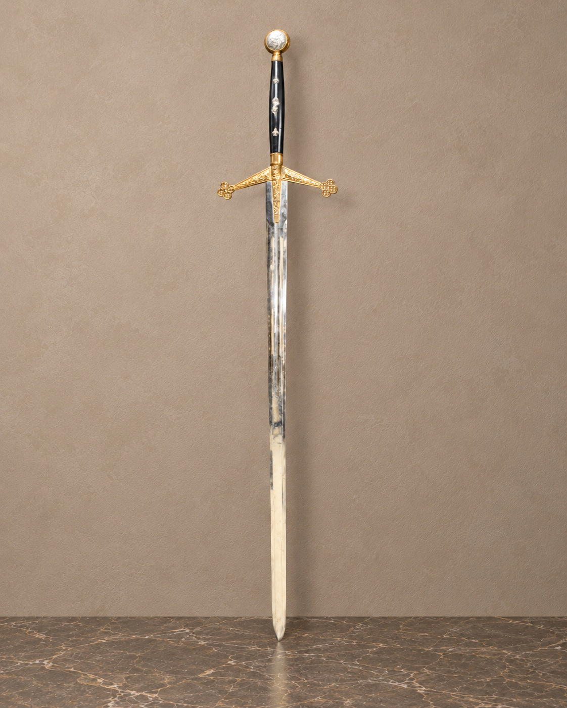 Spanish Heraldic Decorative Sword with Dark Grip — main view