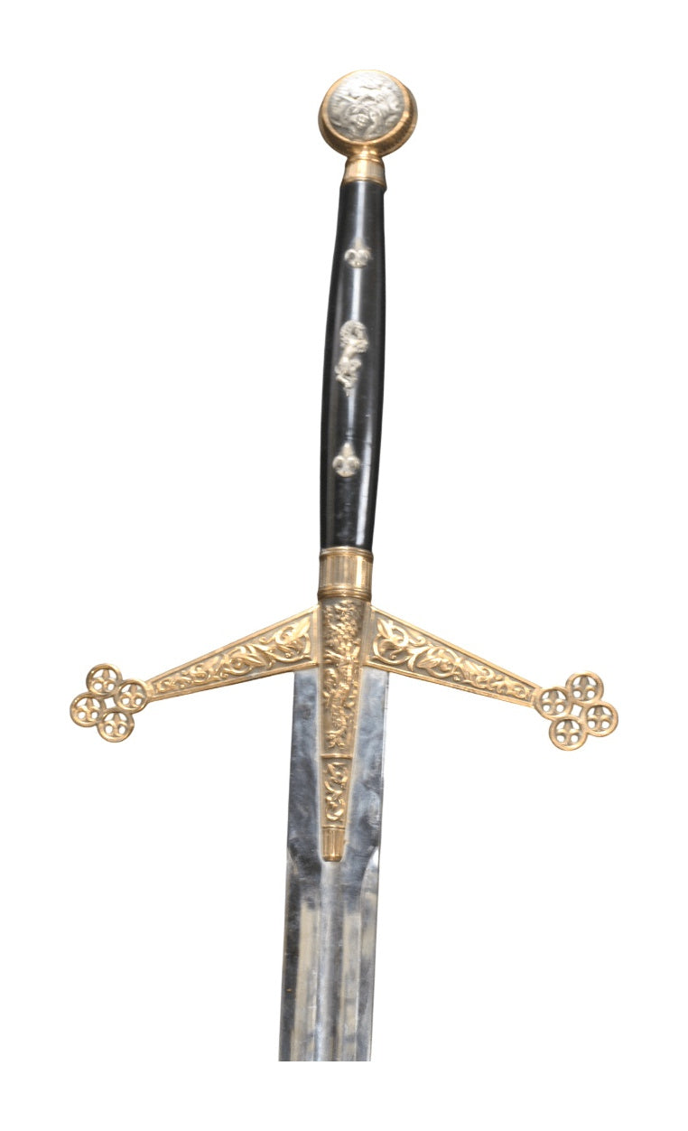 Spanish Heraldic Decorative Sword with Dark Grip — alternative view or condition detail