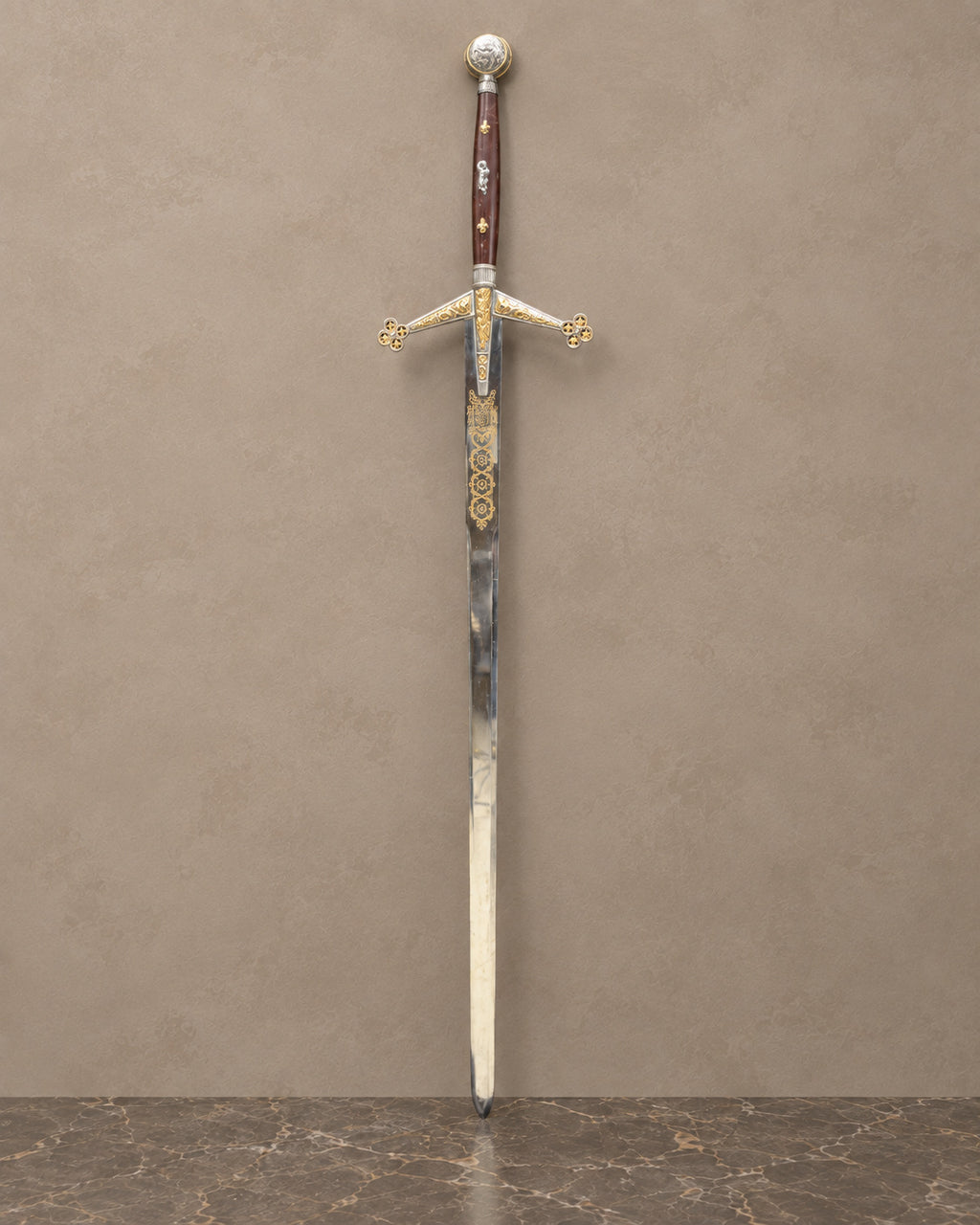 Spanish Decorative Sword with Wood-Finish Hilt — main view