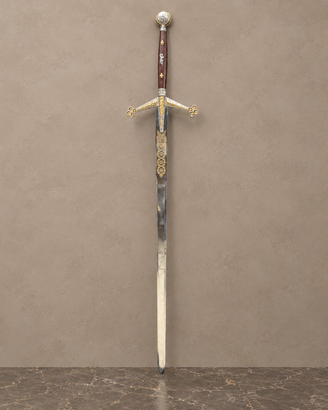 Spanish Decorative Sword with Wood-Finish Hilt