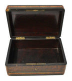 Napoleon III-Style Burr-Wood Box with Brass Monogram — alternative view or condition detail