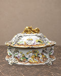Italian Porcelain Covered Tureen with Mythological Reliefs — main view
