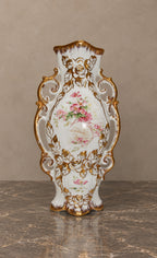 Winterling Floral Porcelain Vase with Gilt Scroll Handles — main view