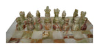 Carved Onyx Chess Set with Variegated Stone Board — alternative view or condition detail
